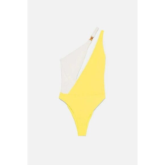 Zara NEW One Piece Colorblock Swimwear Size Small - Picture 9 of 9